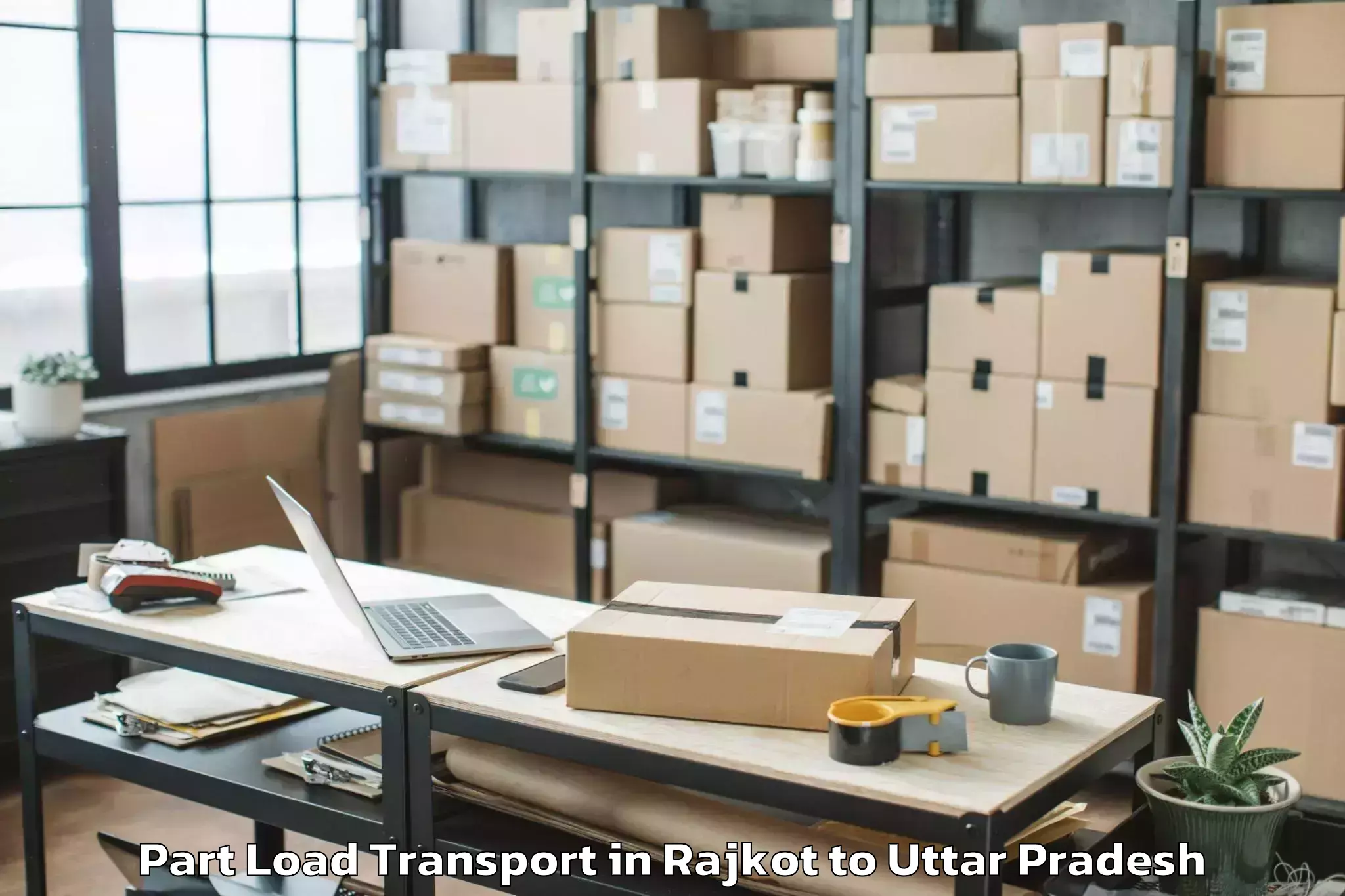 Expert Rajkot to Bareli Airport Bek Part Load Transport